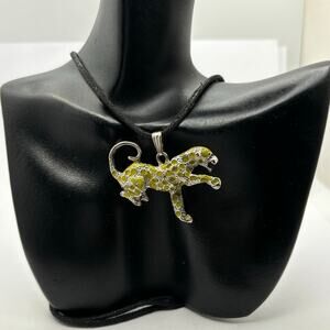 Silver & Yellow Jaguar Necklace